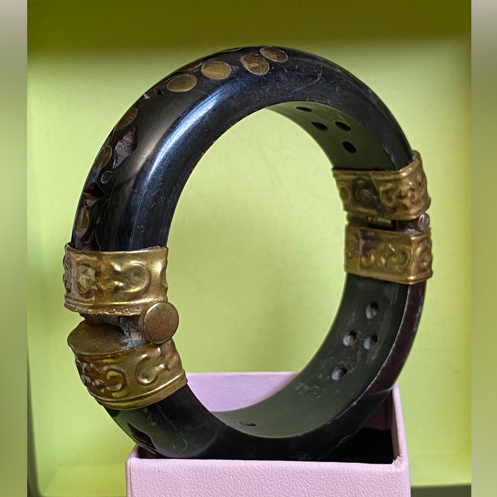 Vintage horn Brass bracelet